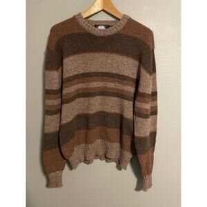 Vintage Knights Bridge Sweater Mens Large Brown Wool Blend Crewneck Scotland 90s